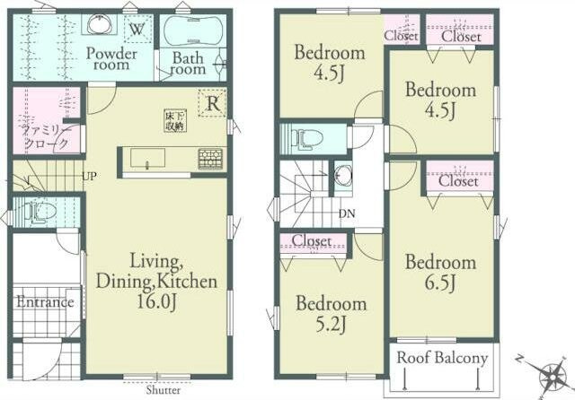 熊本市北区龍田１丁目の一戸建ての間取り