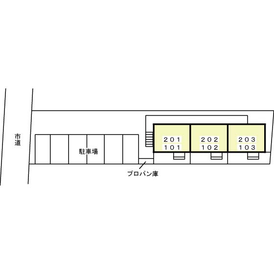 セジュールＳの駐車場