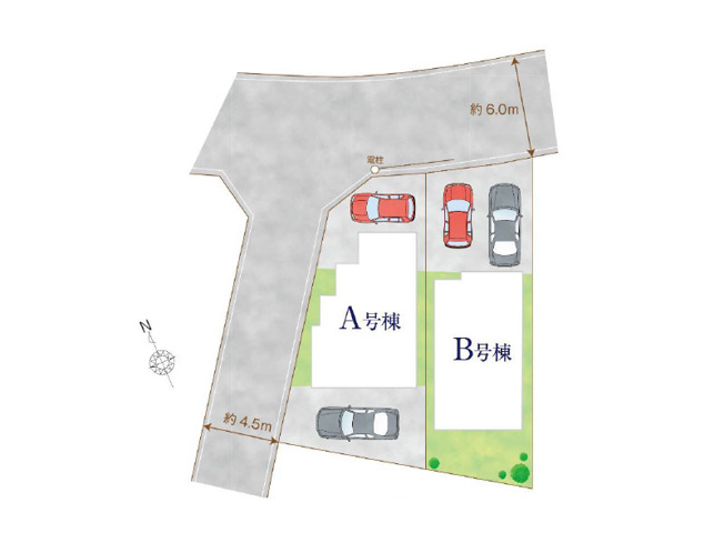 【区画図】 | 東久留米市南沢4丁目　新築一戸建住宅　全2棟　(保谷店) | A号棟/第一種低層住居専用地域につき住環境の良さが魅力です。※図面を基に作成しています。現況と異なる場合は現況を優先いたします。