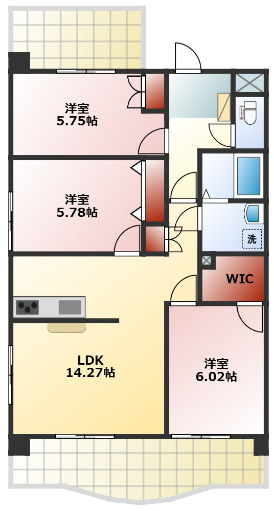 セレーザ鶴田の間取り