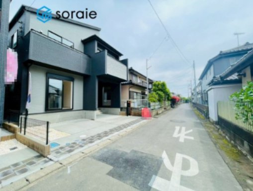 川越市並木　全2棟　新築戸建の前面道路含む現地写真|4/24　撮影