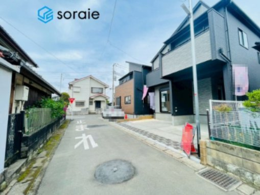 川越市並木　全2棟　新築戸建の前面道路含む現地写真|4/24　撮影