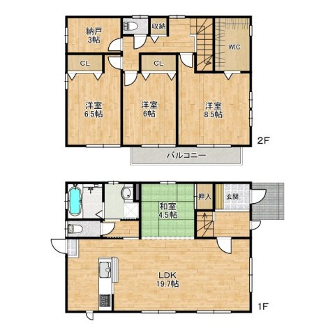 姫路市白浜町宇佐崎北１丁目の中古一戸建の間取り