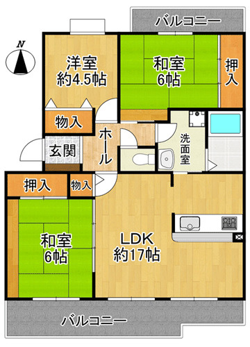 【間取り】 | 津々山台第二住宅 6棟