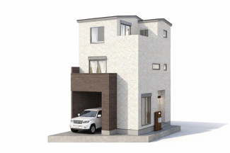 【外観パース】 | 下京区梅小路高畑町　建築条件付 | 《1号地-外観イメージパース》
実際の色味や材質とは異なる場合がございます。