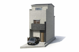 【外観パース】 | 下京区梅小路高畑町　建築条件付 | 《2号地-外観イメージパース》
実際の色味や材質とは異なる場合がございます。