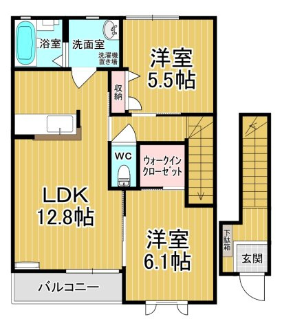 【間取り】 | アリシャＢ | ファミリーさん向けのお部屋です♪