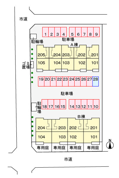 プラネッツ青葉　Ⅰの駐車場|駐車場