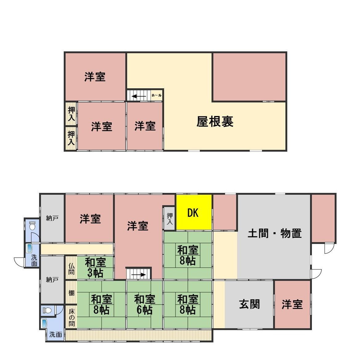 ６１７２４　安八郡神戸町落合中古戸建ての間取り|母屋