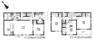 【間取り】 | 寒川町一之宮2丁目  3号棟 6期 | 4LDK 都市ガス　網戸標準仕様　シャッター7箇所付　玄関ドアFamiLock電池式　食洗器・浄水器　浴室乾燥機+窓・浴室TV　屋根洋瓦葺き　屋根裏収納　全居室収納　SIC　LDK16帖+洋室4.5帖