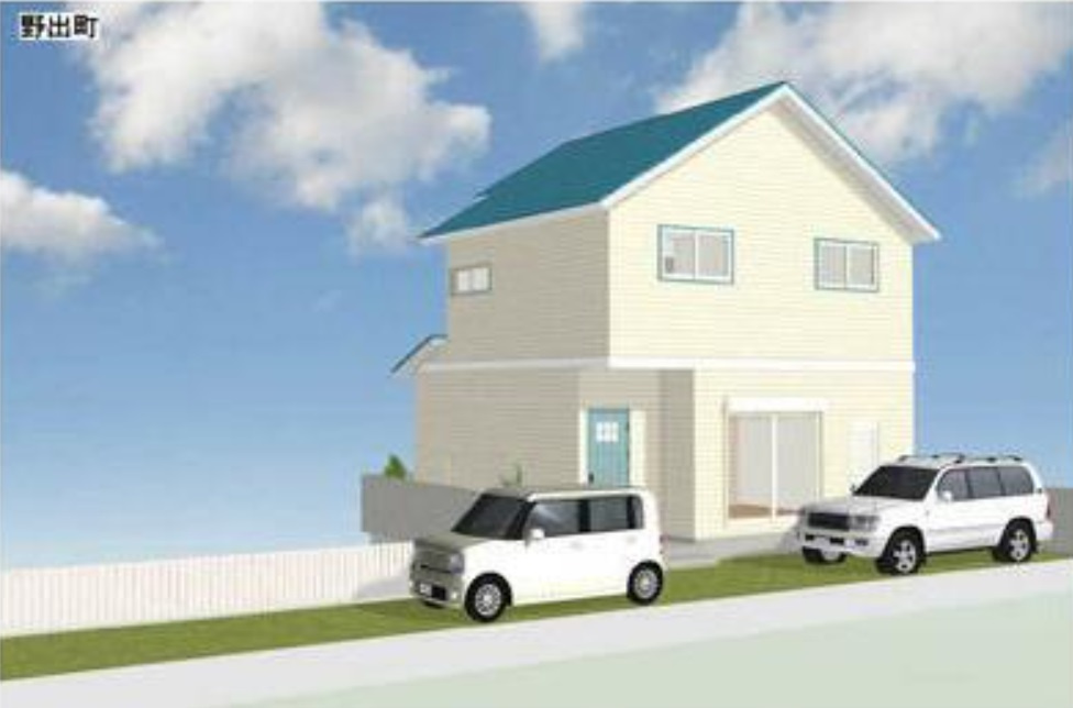 泉佐野市野出町35坪の外観パース|外観パースです