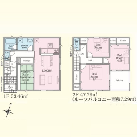 東海村村松第6　新築戸建の間取り