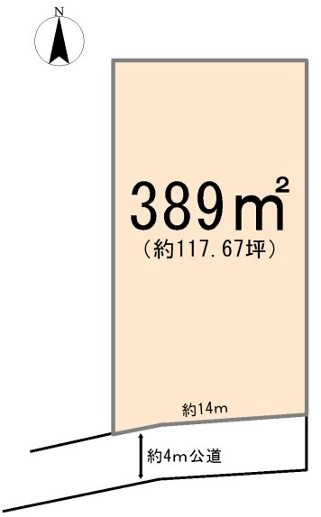 東松山市上唐子　土地117坪の土地図