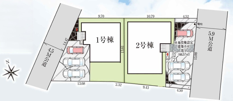 グラファーレ千葉市若葉区北大宮台３期の区画図