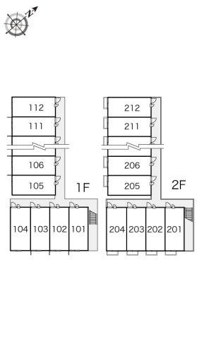 レオパレスメゾンドゥ　ベルヴュの区画図