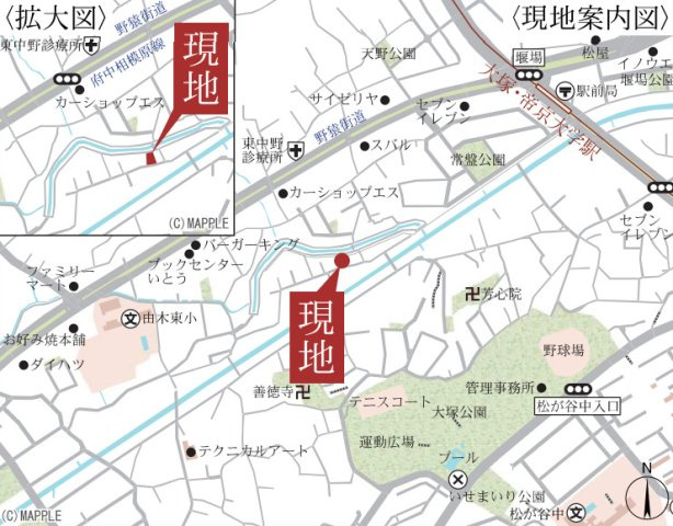 『八王子市新築戸建て』八王子市東中野68-1【仲介手数料無料】　　１期の地図|～仲介手数料無料☆八王子ひなた不動産～八王子市東中野　新築戸建て
