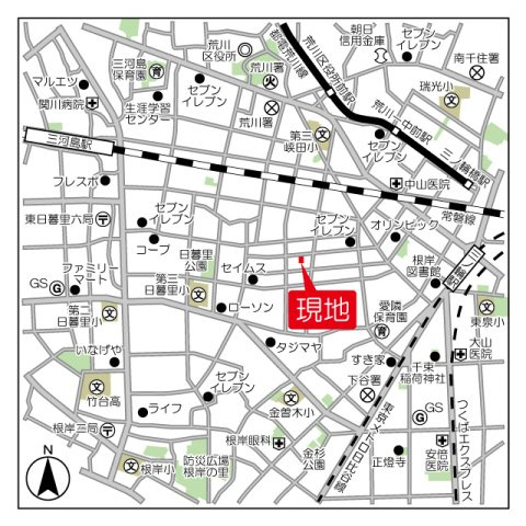 プライマル三ノ輪の地図