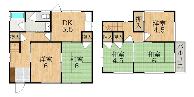 学園朝日元町戸建の間取り