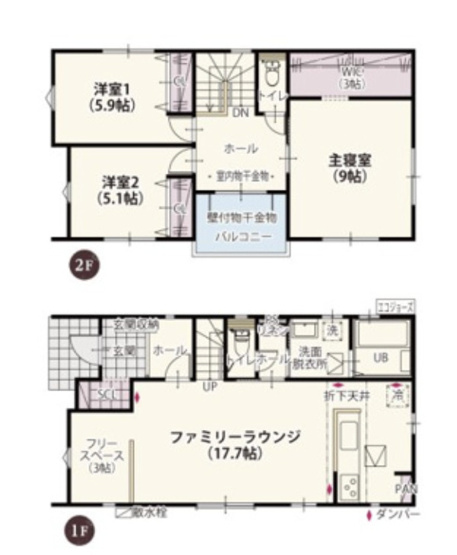 【間取り】 | 鴻巣市松原第4期　ワイウッドコート　新築戸建　全10棟　5号棟