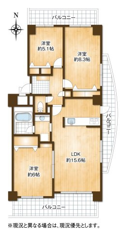 メゾン浜松高台の間取り|3LDKです。