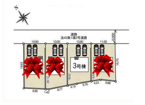 【Cradle garden】宇都宮市野沢町 第4 全4棟の区画図|〇ラスト1邸〇
