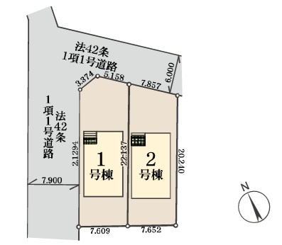 千葉市花見川区こてはし台２丁目第５の区画図