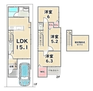 【参考プラン】 | 下京区七条御所ノ内北町　建築条件つき | 建築プラン例：建物価格1799万円、建延79.16平米、外構費用120万円＋設計監理費用120万円別途要（税込）、有効土地面積64.62平米、公簿面積66.94平米