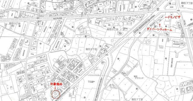 高石市取石３丁目の地図|前面スペース広く店舗用地としては◎