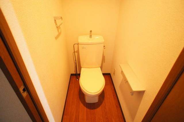 サンシャインパレスのトイレ|タオルハンガーと紙巻器カウンター付き