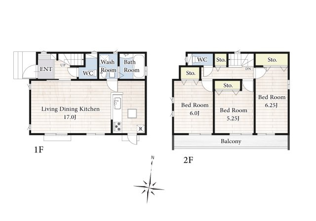 【間取り】 | 【間取り：A号棟】陽の光をたっぷりと浴びながら気持ち良く生活が出来ます。夢のマイホーム、夢ではなく実現出来ます！見学・ご相談等、お気軽にご連絡下さい。