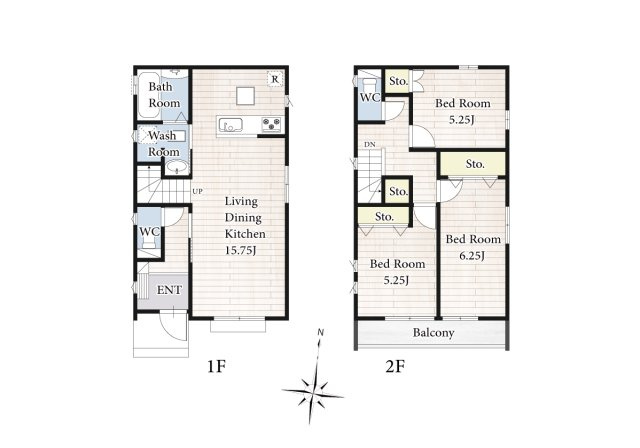 【間取り】 | 【間取り：B号棟】陽の光をたっぷりと浴びながら気持ち良く生活が出来ます。夢のマイホーム、夢ではなく実現出来ます！見学・ご相談等、お気軽にご連絡下さい。