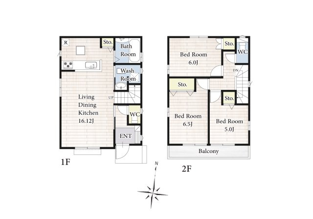 【間取り】 | 【間取り：D号棟】陽の光をたっぷりと浴びながら気持ち良く生活が出来ます。夢のマイホーム、夢ではなく実現出来ます！見学・ご相談等、お気軽にご連絡下さい。