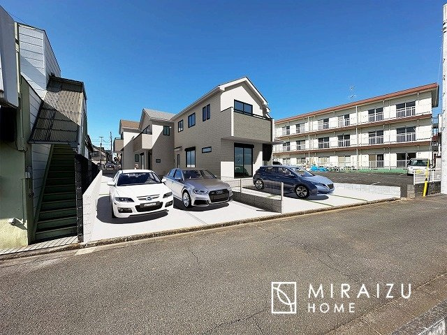 【外観】 | 陽の光をたっぷりと浴びながら気持ち良く生活が出来ます。ご見学・ご相談等、お気軽にご連絡下さい。※実際の写真にCGパースを重ねたイメージ画像です。