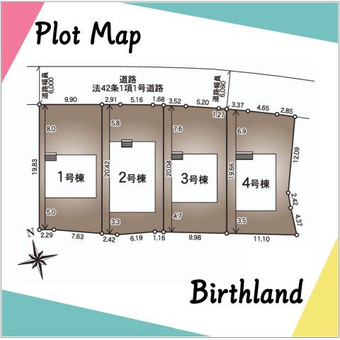 新築戸建・新築建売　大玉村玉井第5　玉井小・大玉中の区画図|駐車スペース3～4台可能です！（車種による）※敷地内に電柱及び支線が入る場合があります。