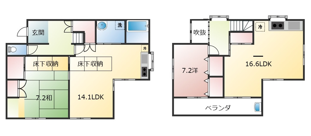 旭天神町　中古戸建の間取り|母屋