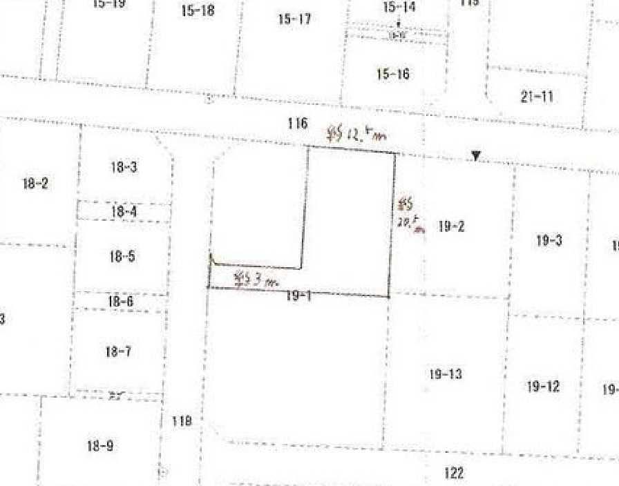 売地　小山市犬塚の区画図