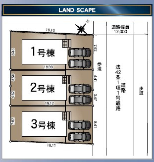 三木市緑が丘町中第１－3号棟の区画図