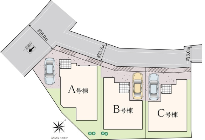 千葉市稲毛区穴川２丁目全３棟【現地販売会】の区画図