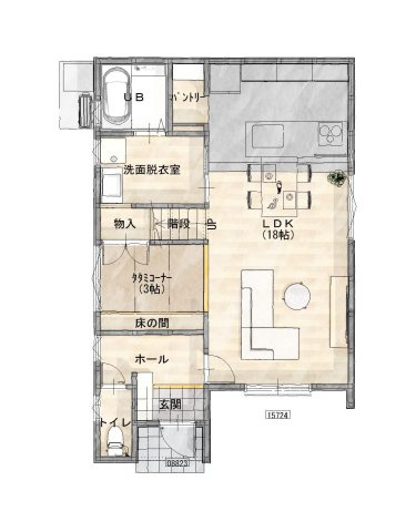 小郡市大保【1号棟】　新築戸建ての間取り