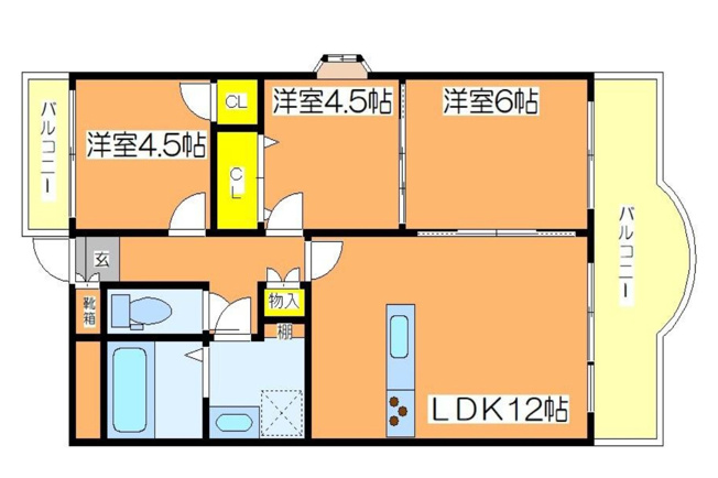 【間取り】 | メゾンドール姫路英賀保　3階 | 3LDKです。