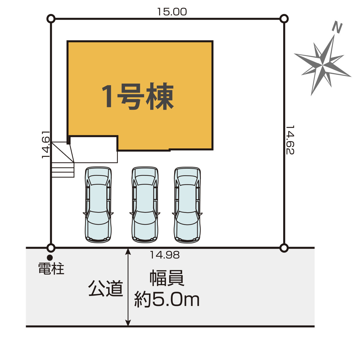 『八王子市新築戸建て』八王子市めじろ台3-25-3【仲介手数料無料】　１５期の区画図|～仲介手数料無料☆八王子ひなた不動産～八王子市めじろ台　新築戸建て