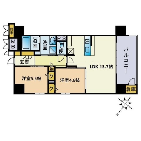 ＪＰ ｎｏｉｅ 天神南の間取り|間取図