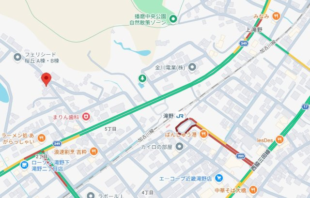 ファーストタウン下滝野　2号棟の地図|静かな住環境