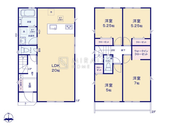 【間取り】 | 陽の光をたっぷりと浴びながら気持ち良く生活が出来ます。夢のマイホーム、夢ではなく実現出来ます！見学・ご相談等、お気軽にご連絡下さい。