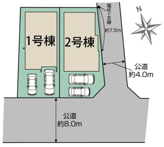 【区画図】 | 【仲介手数料無料！！】日野市神明3丁目　新築戸建て（全2棟）2号棟　6780万円