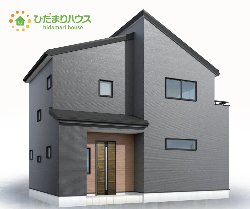 日立市東多賀町3期　新築戸建　2号棟の外観パース|スタイリッシュな外観です(^^)/