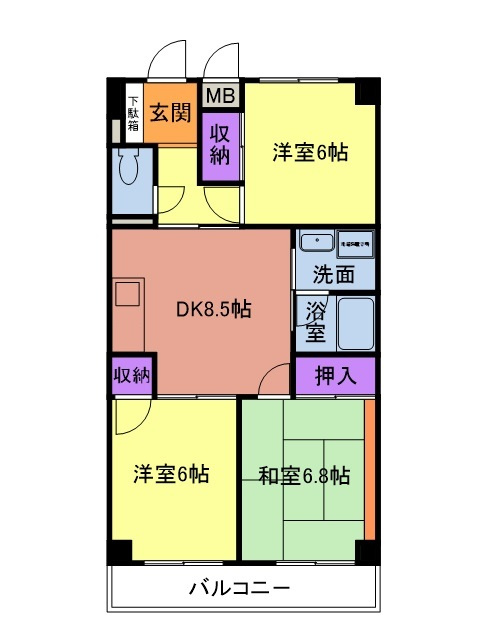 ディアコート静の間取り