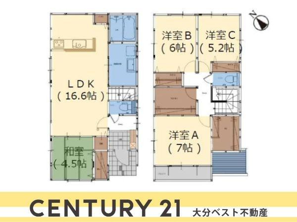 上田町3丁目1期1号棟の間取り|※図面と現況が異なる場合は現況を優先させていただきます。
