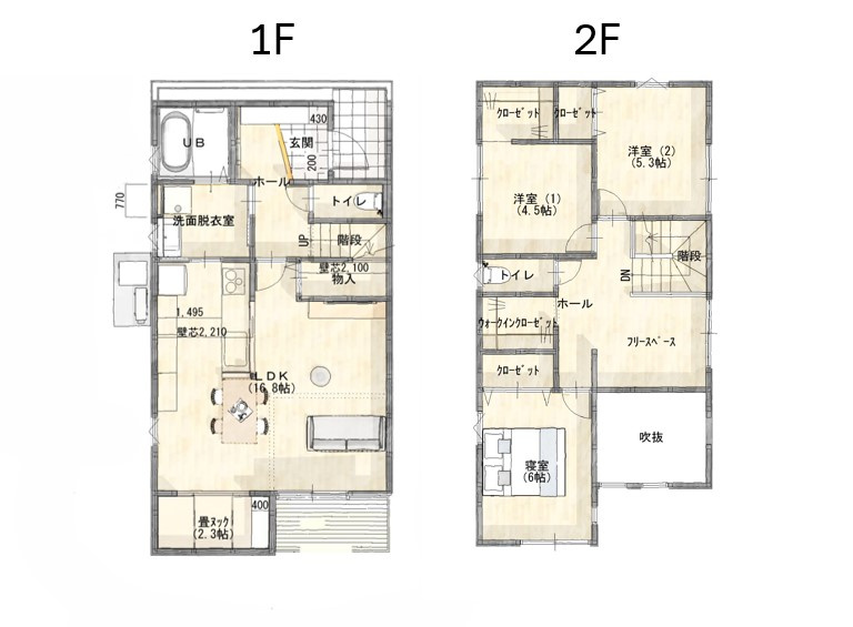 小郡市大保【3号棟】　新築戸建ての間取り