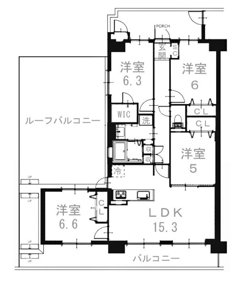 【間取り】 | 長岡京グリーンマンション | 専有面積85.78㎡